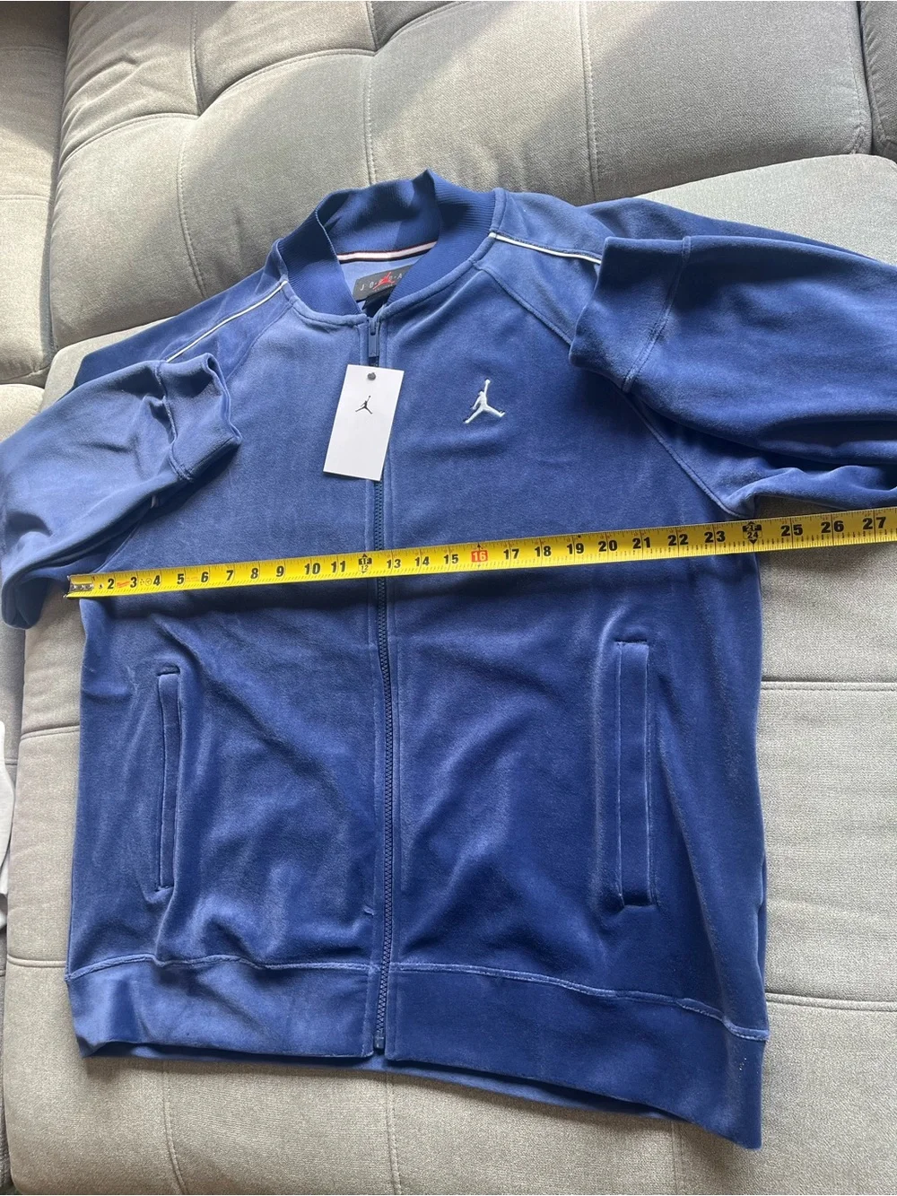NWT Nike Jordan Brooklyn Men's Velour Track Jacket Blue Void Men’s Large